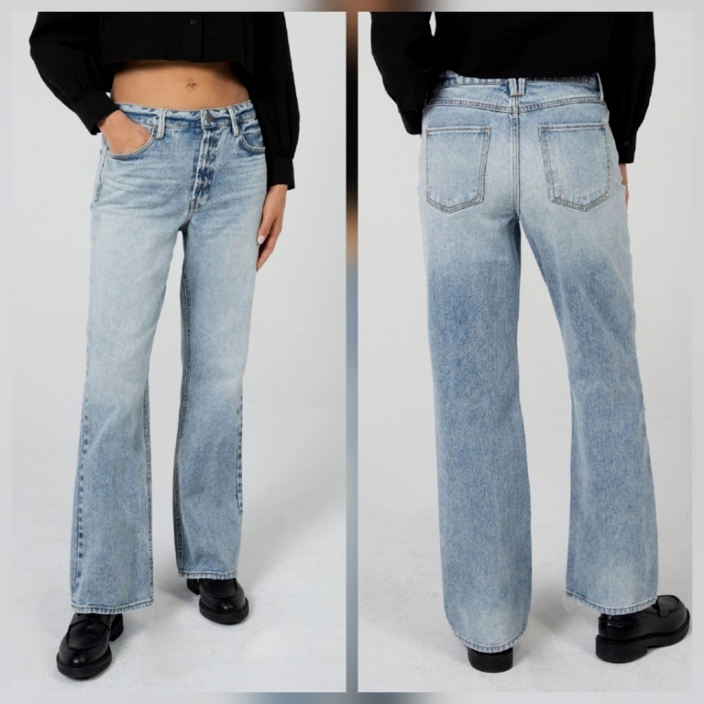Unpublished Bellamy Relaxed Slouchy Fit Flare Light Wash Imprint 27